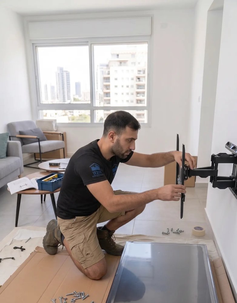 תליית טלוויזיה על הקיר